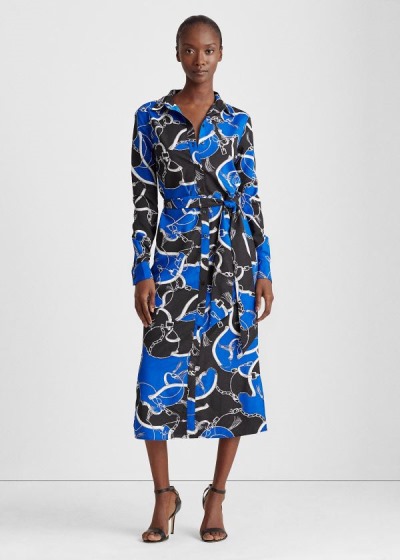 Women's Ralph Lauren Belted Crepe Shirt Dress | 179368LCW